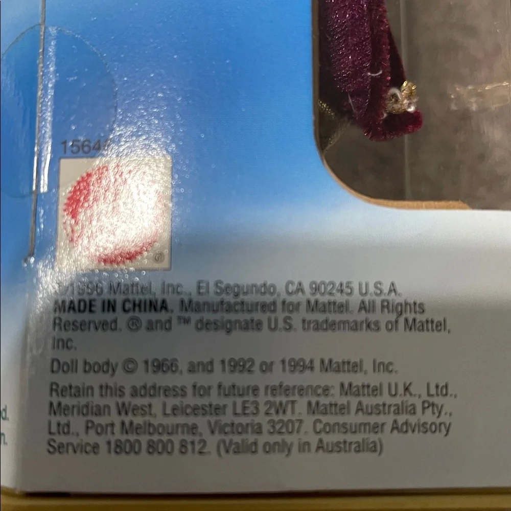 Barbie Holiday Doll in Burgundy and Gold - Picture 3 of 4